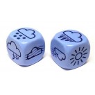 Opaque D6 Single Die (Light Blue/Blue Weather)18mm