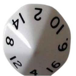 Opaque D16 (White/Black) Dice