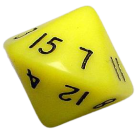 Opaque D16 Single Die (Yellow/Black)