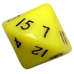 Opaque D16 (Yellow/Black) Dice