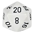 Opaque D20 34mm Single Die (White/Black)