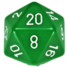 Opaque D20 34mm (Green/White) Single Dice
