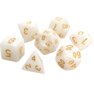 Poly Dice Set of 7 for RPGs (Pearl/Gold) Dice