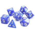 Poly Dice Set of 7 for RPGs (Blue Swirl/White) Dice