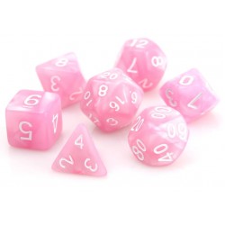 Poly Dice Set for RPGs (Pink Swirl/White) Dice