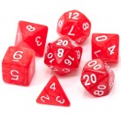 Poly Dice Set for RPGs (Red Swirl/White) Dice
