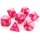 Poly Dice Set for RPGs (Rose Swirl/White) Dice