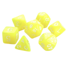 Poly Dice Set for RPGs (Yellow Swirl/White) Dice