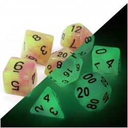 Poly Dice Set for RPGs (Astral Fire Glow In The Dark) Dice