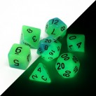 Poly Dice Set for RPGs (Glow In The Dark Blue/Green)