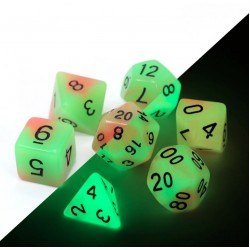 Poly Dice Set for RPGs (Poison Ivy Glow In The Dark) Dice