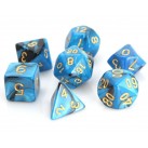 Poly Dice Set for RPGs (Blue/Black Marble)