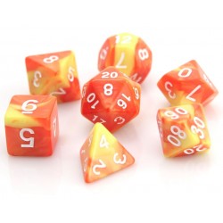 Poly Dice Set for RPGs (Fireball) Dice