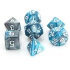 Poly Dice Set for RPGs (Silver/Turquoise Alloy)