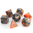 Poly Dice Set for RPGs (Orange/Silver Alloy)