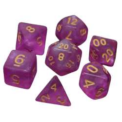 Poly Dice Set for RPGs (Sakura/Gold) Dice