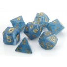 Poly Dice Set for RPGs (Sapphire/Gold)