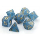 Poly Dice Set for RPGs (Sapphire/Gold) Dice