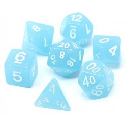 Poly Dice Set for RPGs (Sky Blue Glimmer) Dice