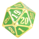 Metal MTG Roll Down Counter Shiny (Gold/Green)