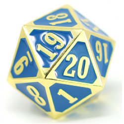 Metal MTG Roll Down Counter Shiny (Gold/Sapphire) Dice