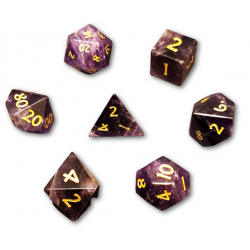Amethyst 7 Piece Dice Set (Purple/Yellow) Dice