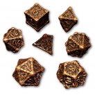 Blood Dagger Solid Metal 7 Piece Dice Set (Bronze)