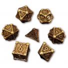 Blood Dagger Solid Metal 7 Piece Dice Set (Gold) Dice