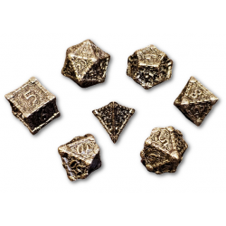 Blood Dagger Solid Metal 7 Piece Dice Set (Silver) Dice