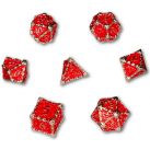 Brilliant Blood Dagger Solid Metal 7 Piece Dice Set (Red)