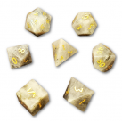 Labradorite 7 Piece Dice Set (White/Gold) Dice