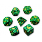 Malachite 7 Piece Dice Set (Green/Gold)