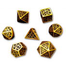 Snowflake Hollow Metal 7 Piece Dice Set (Bronze) Dice