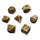 Snowflake Hollow Metal 7 Piece Dice Set (Gold) Dice