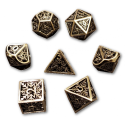 Snowflake Hollow Metal 7 Piece Dice Set (Silver) Dice