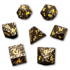 Snowflake Obsidian 7 Piece Dice Set (Black/Yellow) Dice