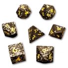 Tiger's Eye 7 Piece Dice Set (Gold/White) Dice