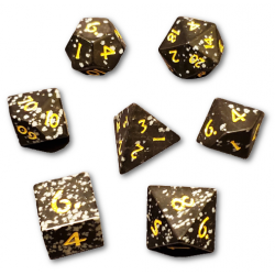 Tiger's Eye 7 Piece Dice Set (Gold/White) Dice