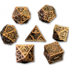 Steampunk Solid Metal 7 Piece Dice Set (Bronze) Dice