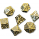 Steampunk Solid Metal 7 Piece Dice Set (Gold) Dice