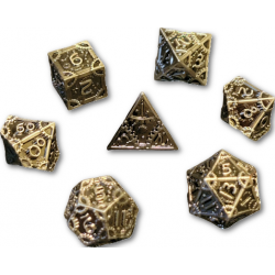 Steampunk Solid Metal 7 Piece Dice Set (Silver) Dice