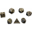 Steel Dragon Hollow Metal 7 Piece Dice Set (Silver) Dice