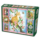 Cobble Hill: Blossoms and Kittens Quilt | 1000 Pieces Cobble Hill Puzzles